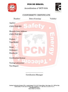 INMETRO Certificate